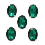 Хрустальные стразы в цапах овальной формы, изумрудный 10х14 мм, 5 шт., ОЦ009НН1014