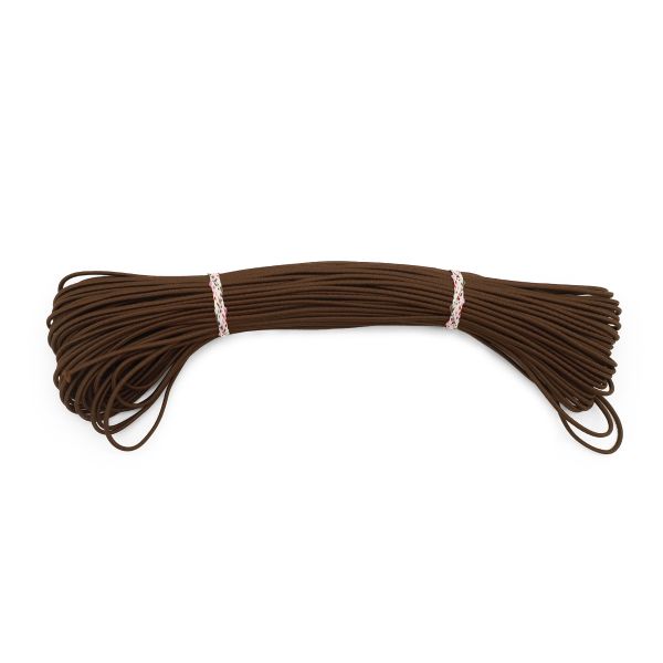 Резинка шляпная (шнур эластичный) ⌀2.0 мм / 30 метров, коричневый