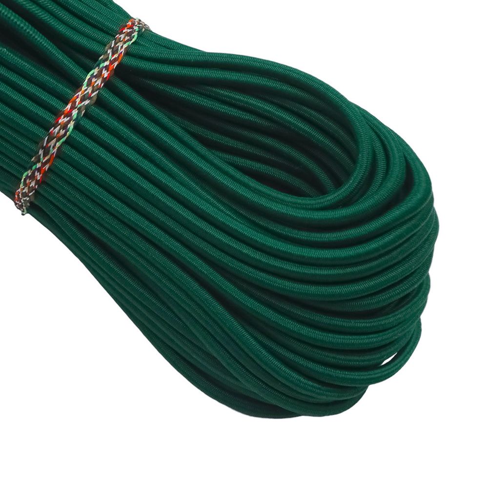Резинка шляпная (шнур эластичный) ⌀3.0 мм / 30 метров, т.зеленый