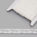 Кружево эластичное (стрейч) 25 мм / 13.71±10% метров, белый, LAEC-19173