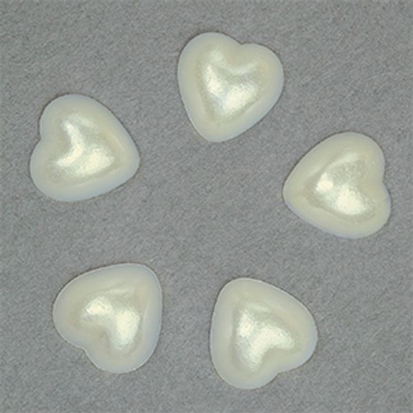 Полужемчужины перламутр в форме Сердца 10х10 мм цв.43 молочный уп.500г (2300 шт)