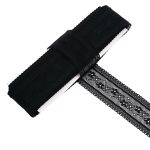 Кружево эластичное (стрейч) 40 мм / 13.72 метра, черный, 3AR3785