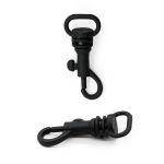 Карабин металл 10.0 мм (33х14 мм), черная резина, 10 шт