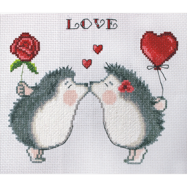 Набор для вышивания нитками Нитекс, Ежики 20х18 см