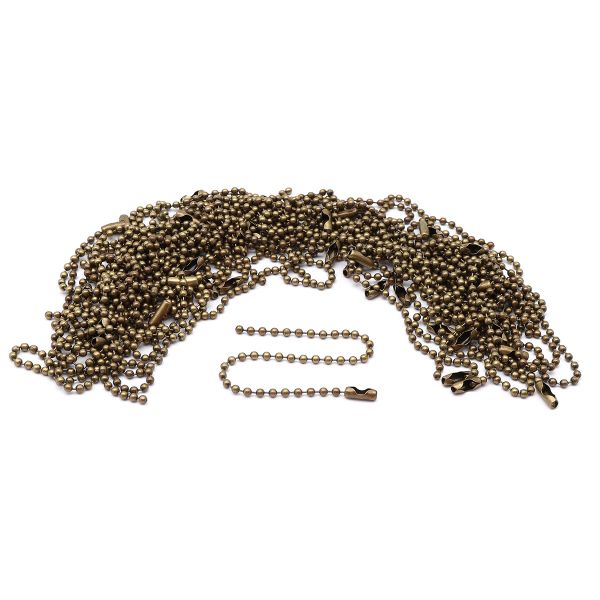 Мулька / биркодержатель (цепочка шариковая) 13,3х0,3х0,3 см (антик), К3509, 50 шт