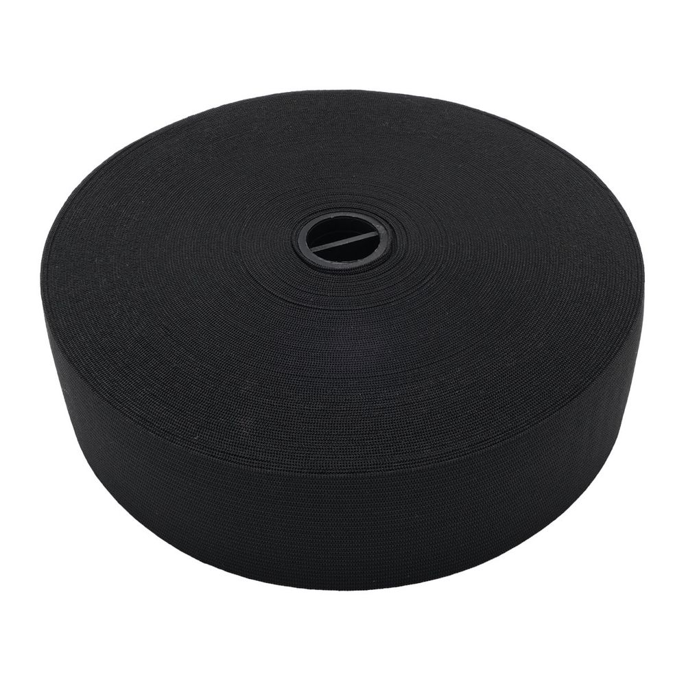 Резинка вязаная 45.0 мм / 25 метров, 4.1 г/см, эластичность 220%, черный, ТВ-45