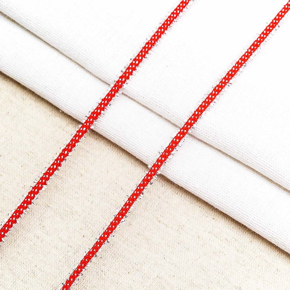 Шнур отделочный плетеный ⌀6.0 мм / 30 метров, красный, С987Г7