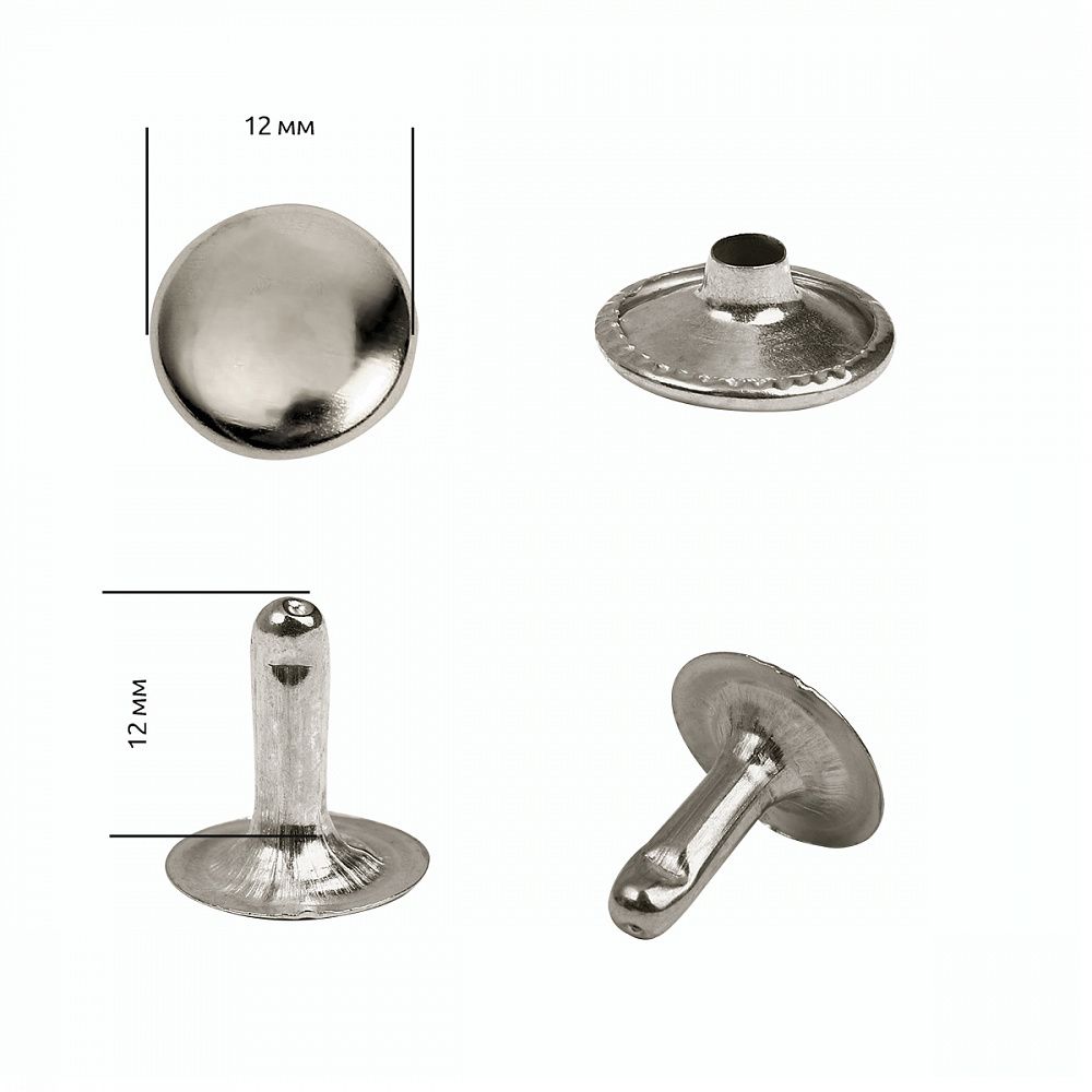 Хольнитены односторонние сталь 12х12 мм, №123, TBY.5112 цв. никель уп. 1000 шт, TBY