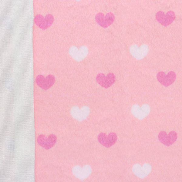 Мех коротковорсовый 3мм с принтом сердечки, 47*47см (±2см), 100% п/э (светло-розовый/белый/розовый) 29497