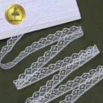 Кружево отделочное в стиле "трикотаж" 12 мм 150-2 цв.01 белый, 27.4 м