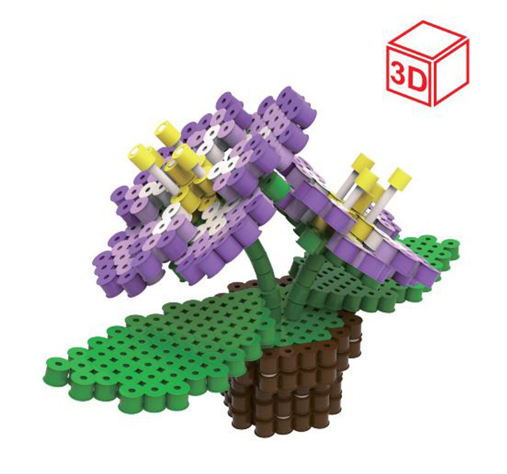 Термомозаика, №13 Фиалка 3D, Hobbius TLS-02