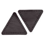 Заплатки пришивные из кожи, треугольник равносторонний 6см с перфорацией, 2 шт, 100% кожа, 03 темно-коричневый, 9116