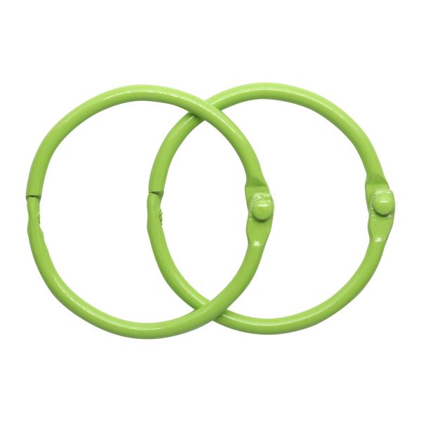 Кольца для альбомов разъемные металл 35 мм, 10 шт, салатовый, 5AS-105