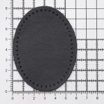 Заплатки пришивные из кожи, овал 6х8,2см с перфорацией, 2 шт, 100% кожа, 01 черный, 9114