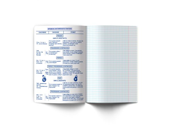 Тетрадь со справочным материалом Ковен тайных знаний, A5+ 48 л. на скобе 65 г/м², белизна 100%, 10 шт, клетка, 00852 Английский язык, Светоч 48Т7