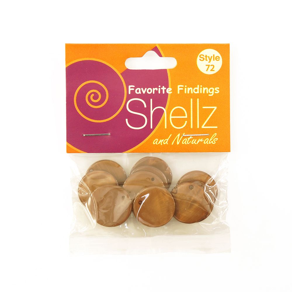 Пуговицы Shellz &amp; Natural Round River Shell Dangles 20 мм, коричневый, 10 шт, Blumenthal Lansing