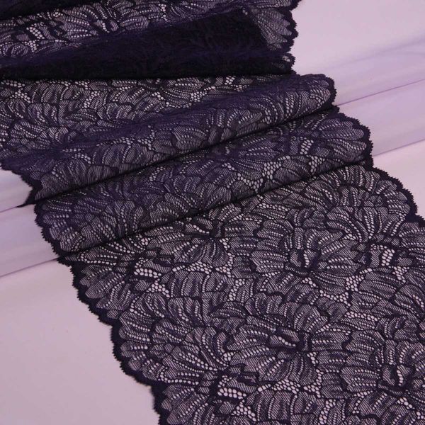 Кружево бельевое эластичное 240 мм / 13.72 м, цв. C147 т.синий