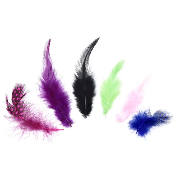 Перья декоративные микс 6-12см, 20 шт