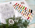 Набор для вышивания нитками LetiStitch, Набор новогодних игрушек, 16х16 см