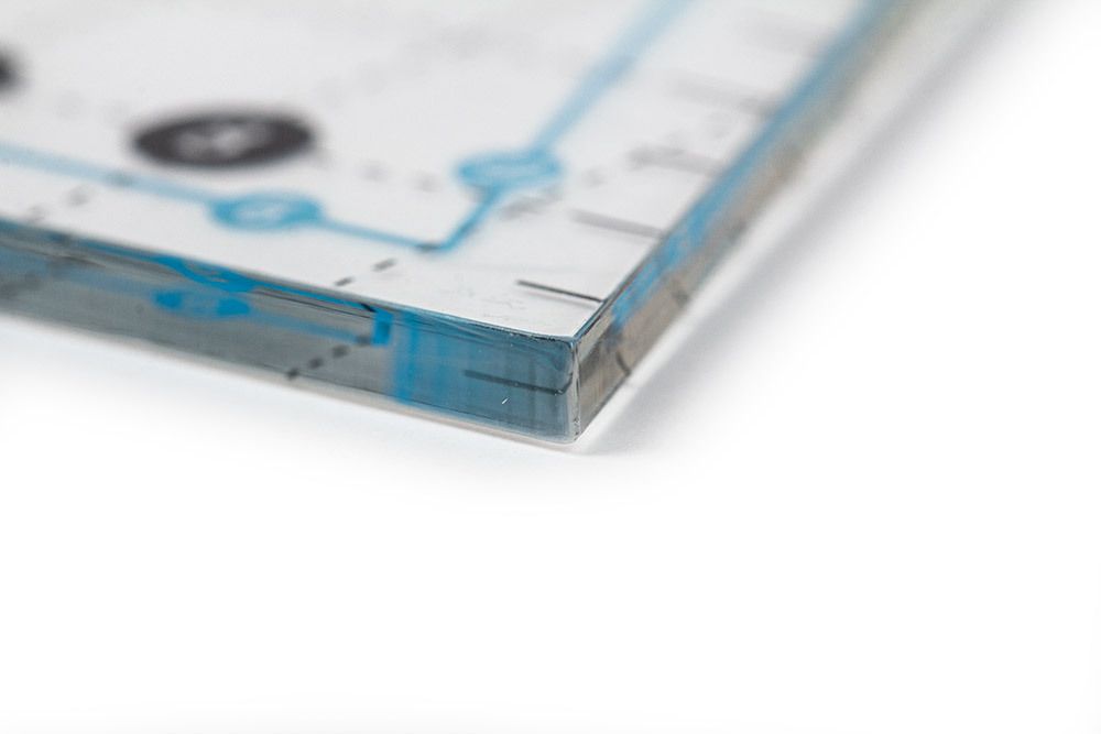 Линейка для пэчворка 24х20 см, треугольник 45°, пластик, Gamma QRL-08