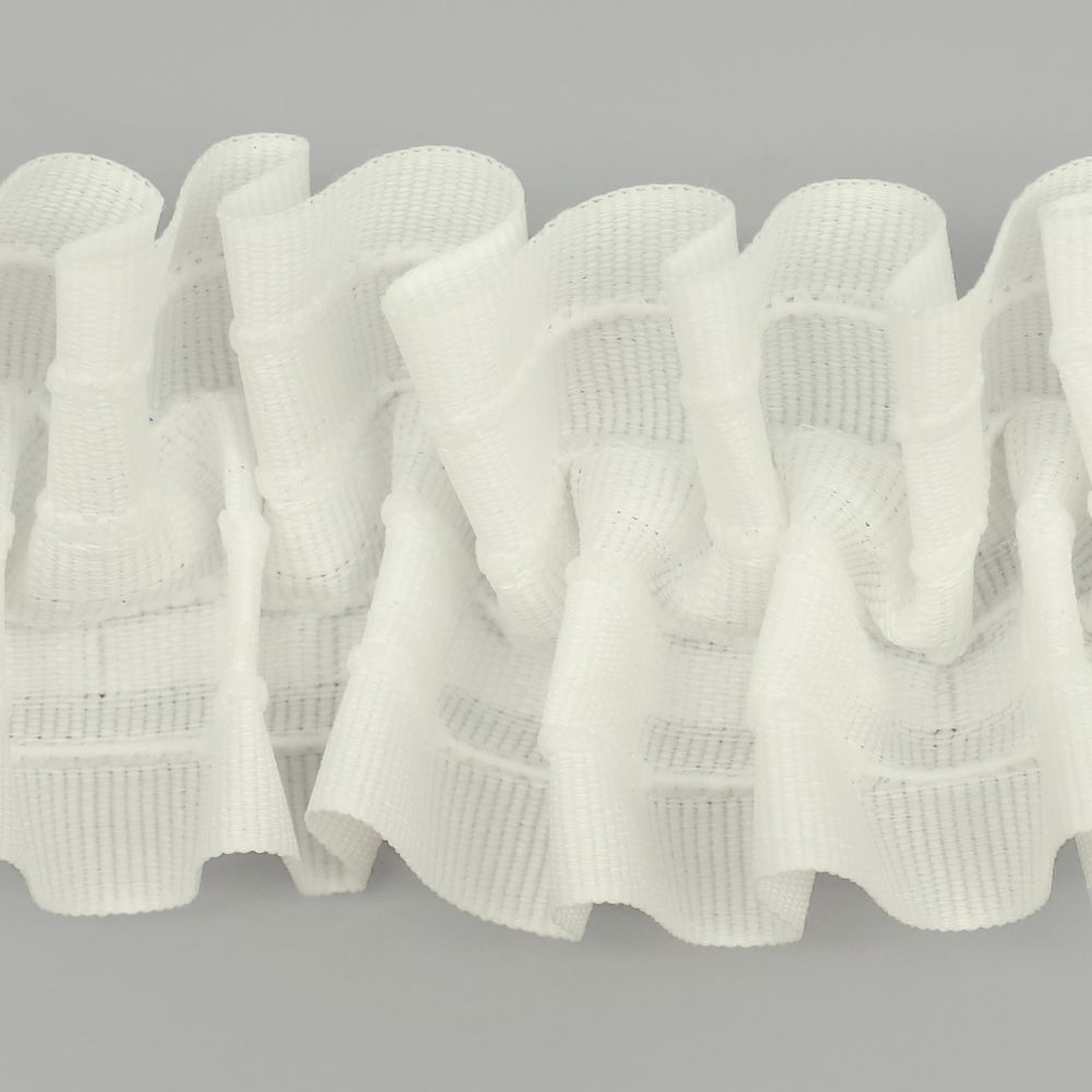 Лента (тесьма) шторная: сборка вафельная (1:2) 60 мм / 50 метров