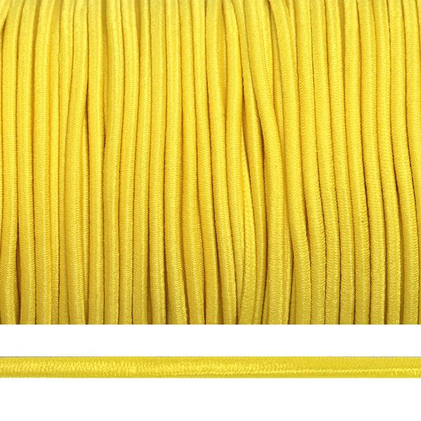 Резинка шляпная (шнур эластичный) ⌀2.0 мм / 100 метров, цв.F110 желтый