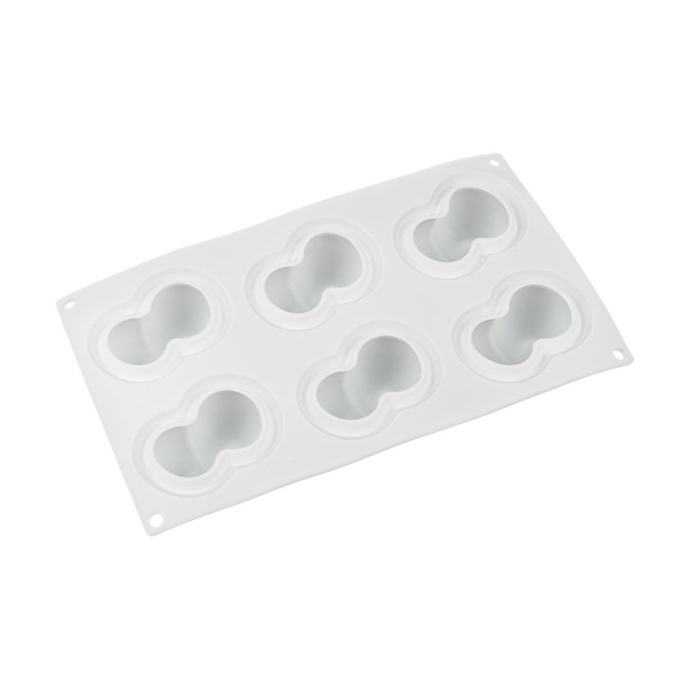 Форма силиконовая для пирожных 29.8х17.2х4.2 см, фрукты -6 ячеек, S-Chief SPC-0314