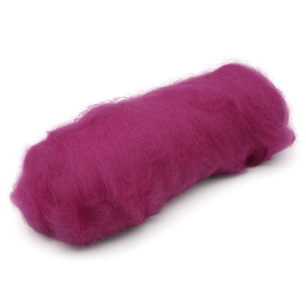 Шерсть для валяния Кардочес 100% п/тонк.шерсть, 100 гр. Камтекс (191 цикламен)