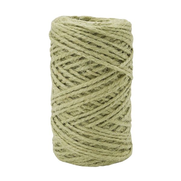 Шпагат джутовый ⌀1.4 мм / 50 метров (50 г), 2-ниточный, 1200 текс, евробобина, оливковый