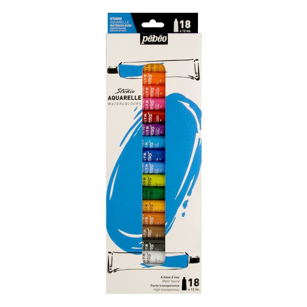 Краска акварель набор Studio Aquarelle 18 цв. 12 мл, 668910, Pebeo, Pebeo