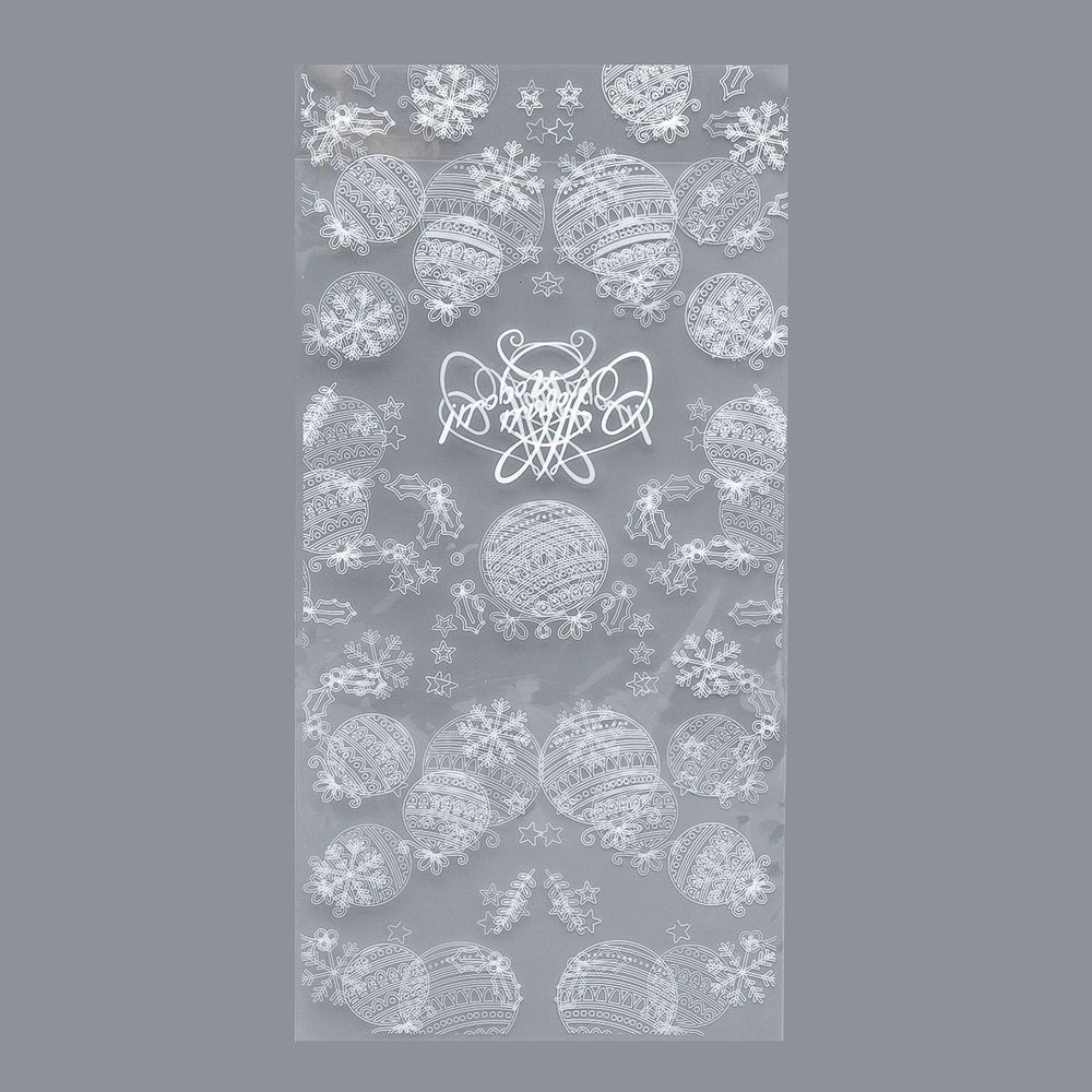 Пакет БОПП, с донной складкой, Новогодние шары 15х30см, 50 шт, 9673661