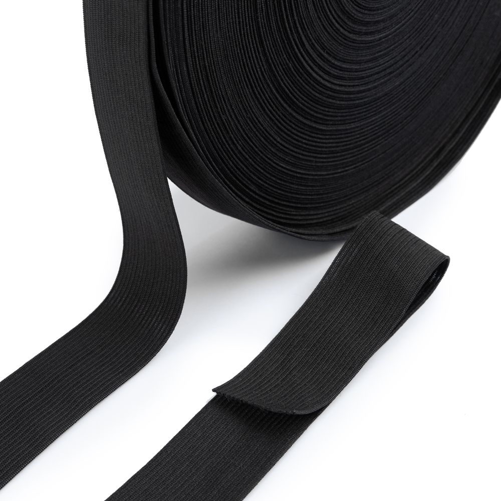 Резинка вязаная 30 мм, / 50 метров, черный, Gamma RV-30 BL