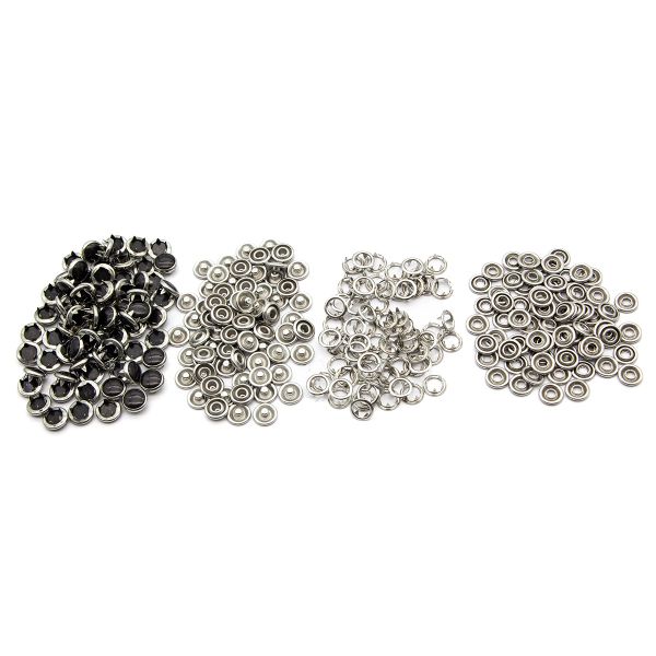 Кнопка рубашечная (джерси) жемчужинка ⌀9.5 мм, ≈72 шт, МЕТАЛЛ, акрил, черный/никель, NEW STAR