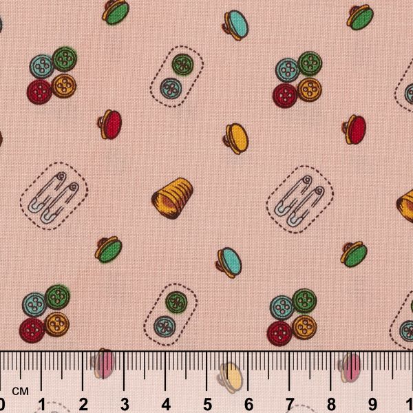 Ткань для пэчворка Peppy Век моды, рулон 112 см / 5 метров, ВМ-11 розовый, Peppy