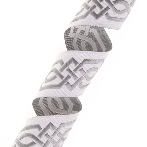 Лента (тесьма) жаккардовая 35.0 мм / 10±0.5 метров, бордюр Кельтский орнамент 35272 V4 серый