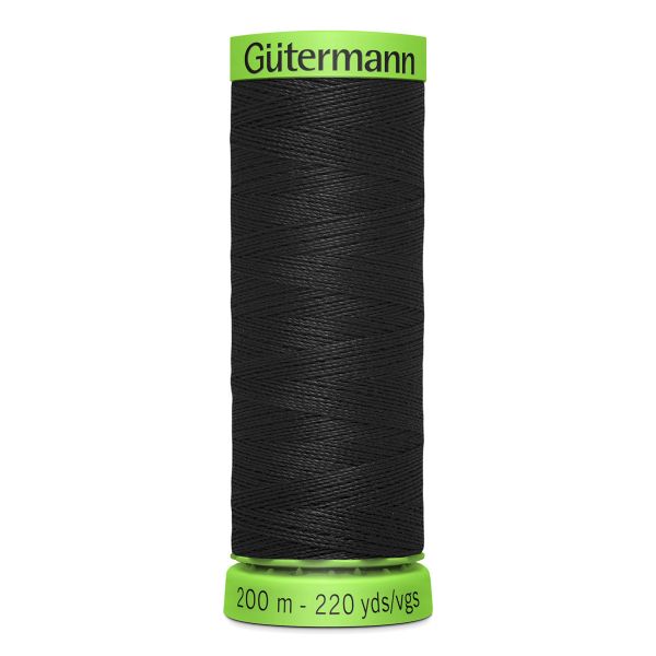 Нитки для тонких тканей Gutermann Extra Fine 150, 200м, _000 черный, 5 катушек