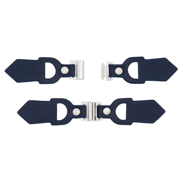 Застежка пришивная 120х20 мм, 6 шт, Blue/S синий с серебром, FA213