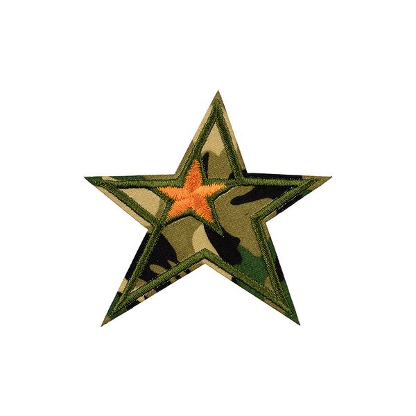 Термоаппликация L №22/5, 5 шт, L081-4 звезда в звезде 6х5.5 см, Gamma