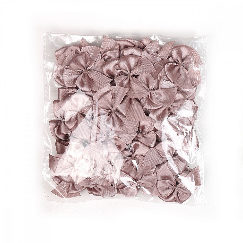 Бантики пришивные 35 мм, MJRF070 кофейно-розовый L885, уп.100 шт