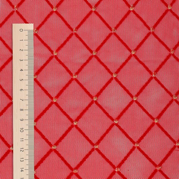 Сетка бельевая эластичная 85 г/м², шир.150 см / 25 метров, с флоком TBY.SZ030218, цв.116 красный /SZ030218.116/