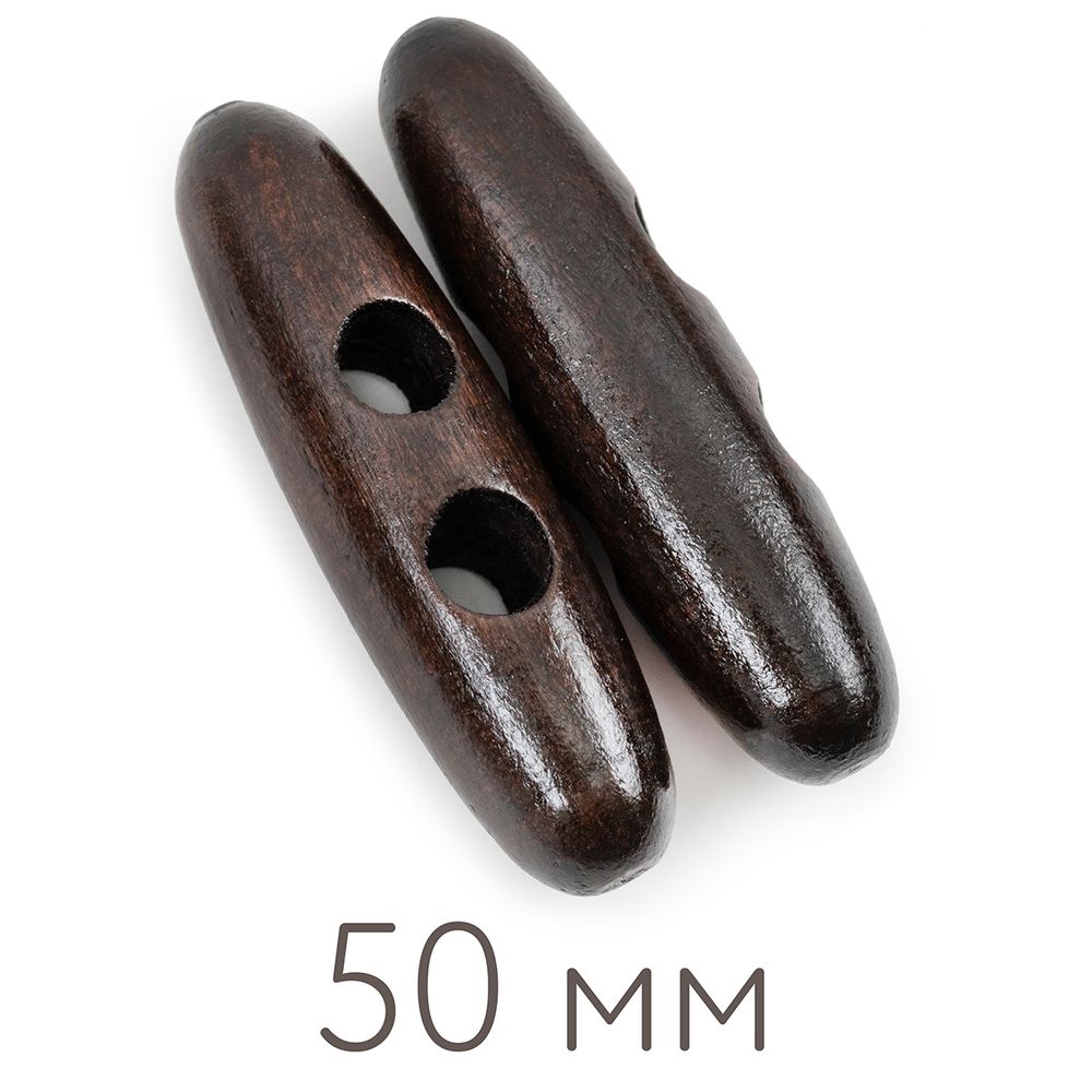 Пуговицы деревянные 50 мм, 24 шт, дерево, №304 т.коричневый, Blitz DRN 0120