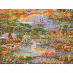 Набор для вышивания нитками LetiStitch L9941, Дикая Африка 45х34см