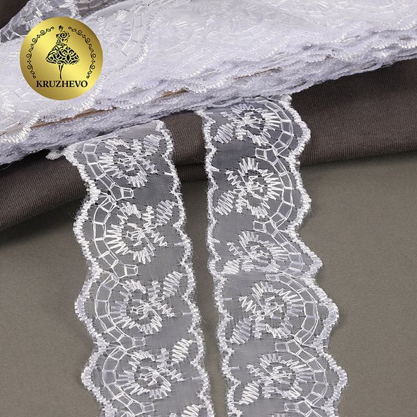 Кружево капроновое 45 мм / 9.14 м, TBS.30010 цв.001 белый, Kruzhevo