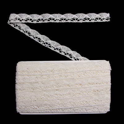 Кружево вязаное (тесьма) хлопковое 20 мм / 9.14 метров, неотбеленный