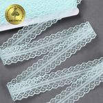 Кружево отделочное в стиле "трикотаж" 30 мм, диз. 277, цв.08 мята, уп. 27,4 м