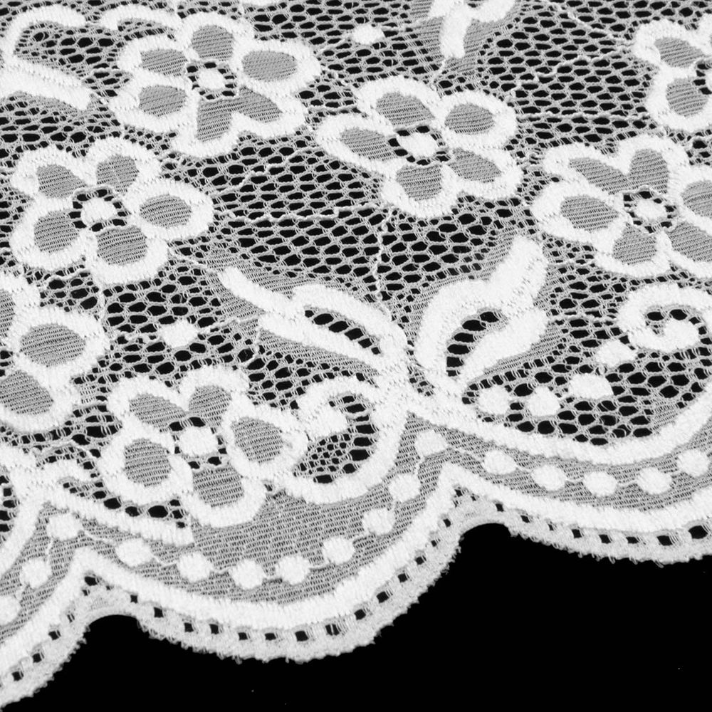 Кружево бельевое эластичное 400 мм / 13.72 м, цв. C501 белый