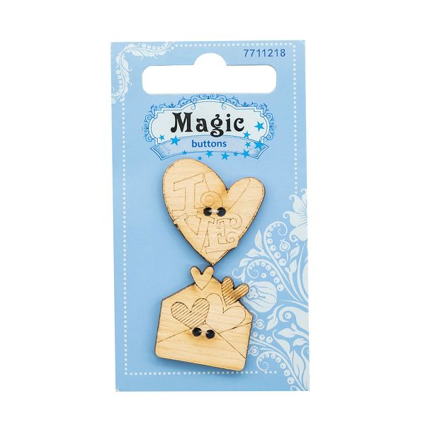 Украшения декоративные пуговицы Письмо, 2 шт, Magic Buttons BBL015-MX-P