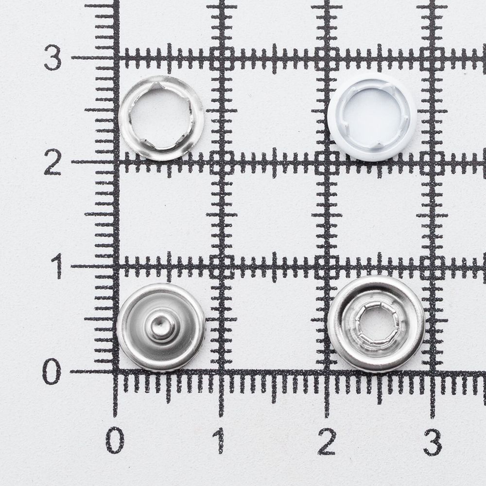 Кнопка рубашечная (джерси) закрытая ⌀7.8 мм, ≈1440 шт, МЕТАЛЛ, эмаль, 101 белый, NEW STAR