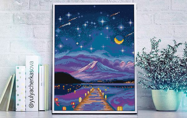 Алмазная (кристальная) мозаика Фрея, Звездная ночь 30х40 см