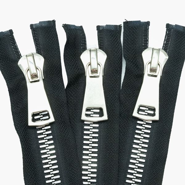 Молния трактор Т10 (10 мм) 2 зам., разъем., 100 см, декор. звено, ник / черн, 5 шт